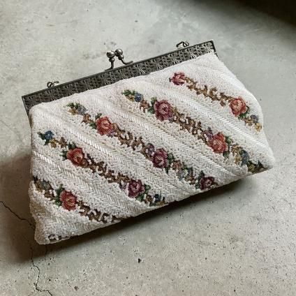 Vintage Beads & Embroidery Bag（ヴィンテージ ローズ刺繍入り