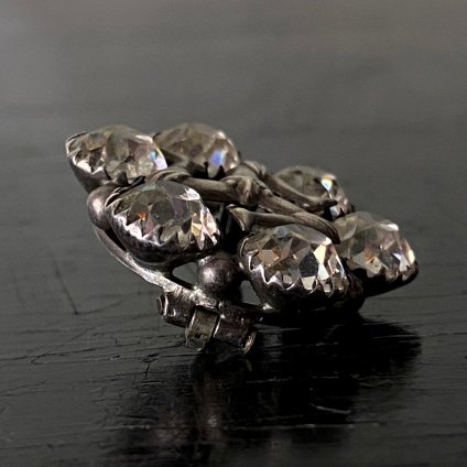 1890-1910s Silver Crystal Glass Triskele Brooch 1890-1910ǯ С ꥹ륬饹 ȥꥹ ֥