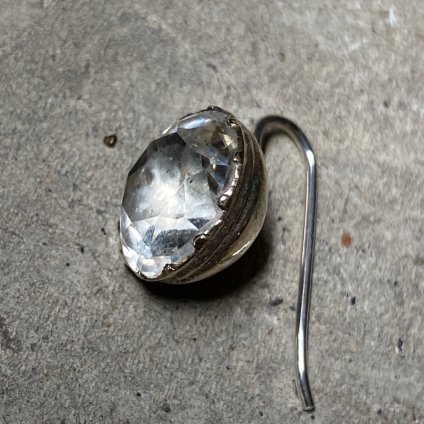  Georgian Silver Paste Glass Earringsʥ硼 С ڡȥ饹 ԥ