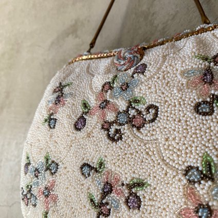 Vintage French Petite Floral Beads Embroidery Bagʥơ ե  ӡɽХå