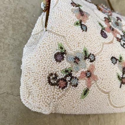 Vintage French Petite Floral Beads Embroidery Bag（ヴィンテージ