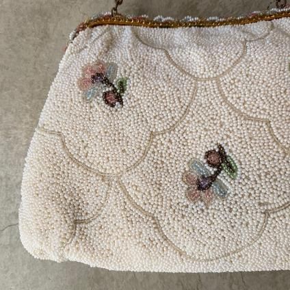 Vintage French Petite Floral Beads Embroidery Bag（ヴィンテージ ...