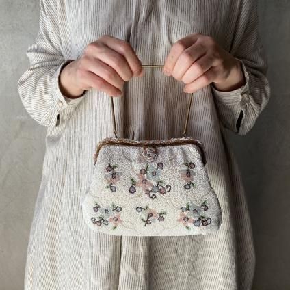 Vintage French Petite Floral Beads Embroidery Bag（ヴィンテージ ...