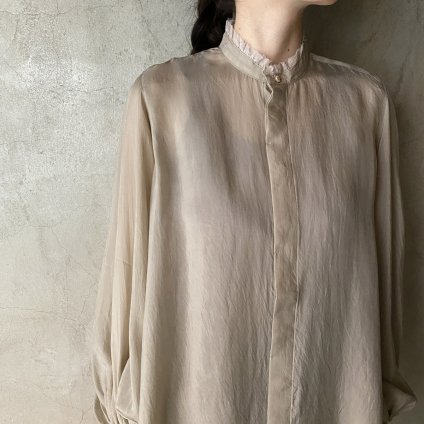 suzuki takayuki bishp-sleeve blouse（スズキタカユキ ビショップスリーブブラウス ）Ice Grey