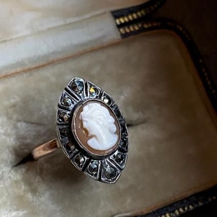 1930's 9KPG Marcasite Cameo Ring1930ǯ 9Kԥ󥯥 ޡ ᥪ󥰡