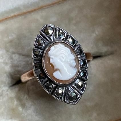 1930's 9KPG Marcasite Cameo Ring1930ǯ 9Kԥ󥯥 ޡ ᥪ󥰡