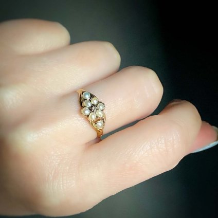 Victorian 9YG Diamond Pearl Ringʥȥꥢ  ѡ 󥰡