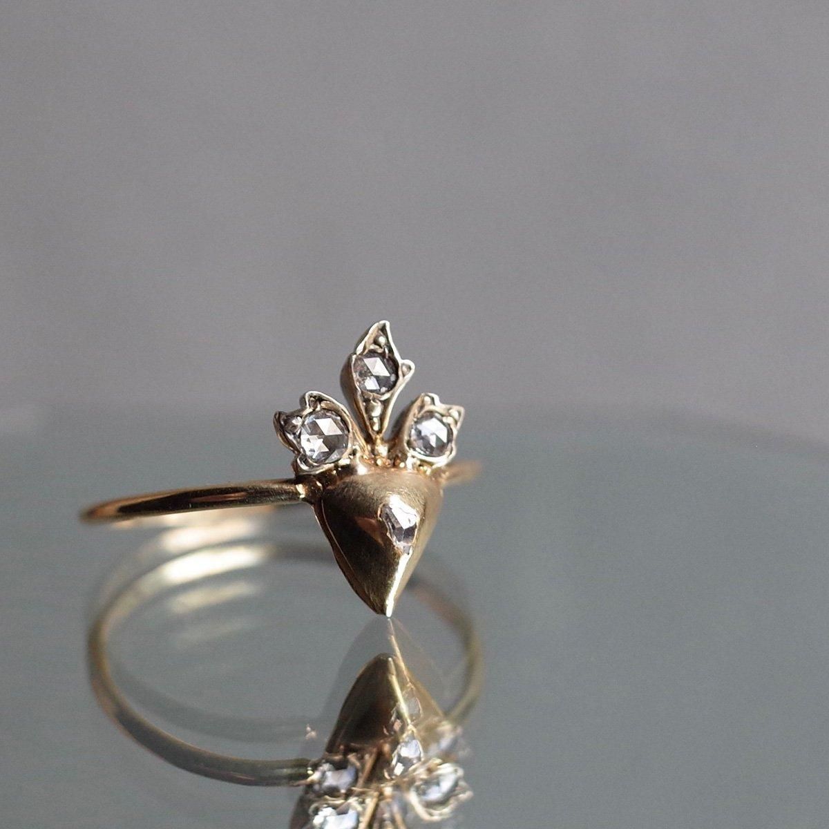 Early Vic. 7KYG Diamond Crowned Heart Ringʥȥꥢ 7KYG  饦 ϡ 󥰡