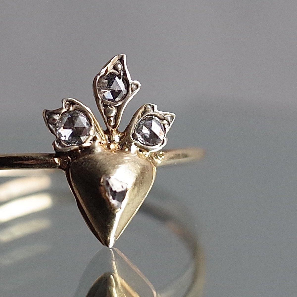 Early Vic. 7KYG Diamond Crowned Heart Ringʥȥꥢ 7KYG  饦 ϡ 󥰡