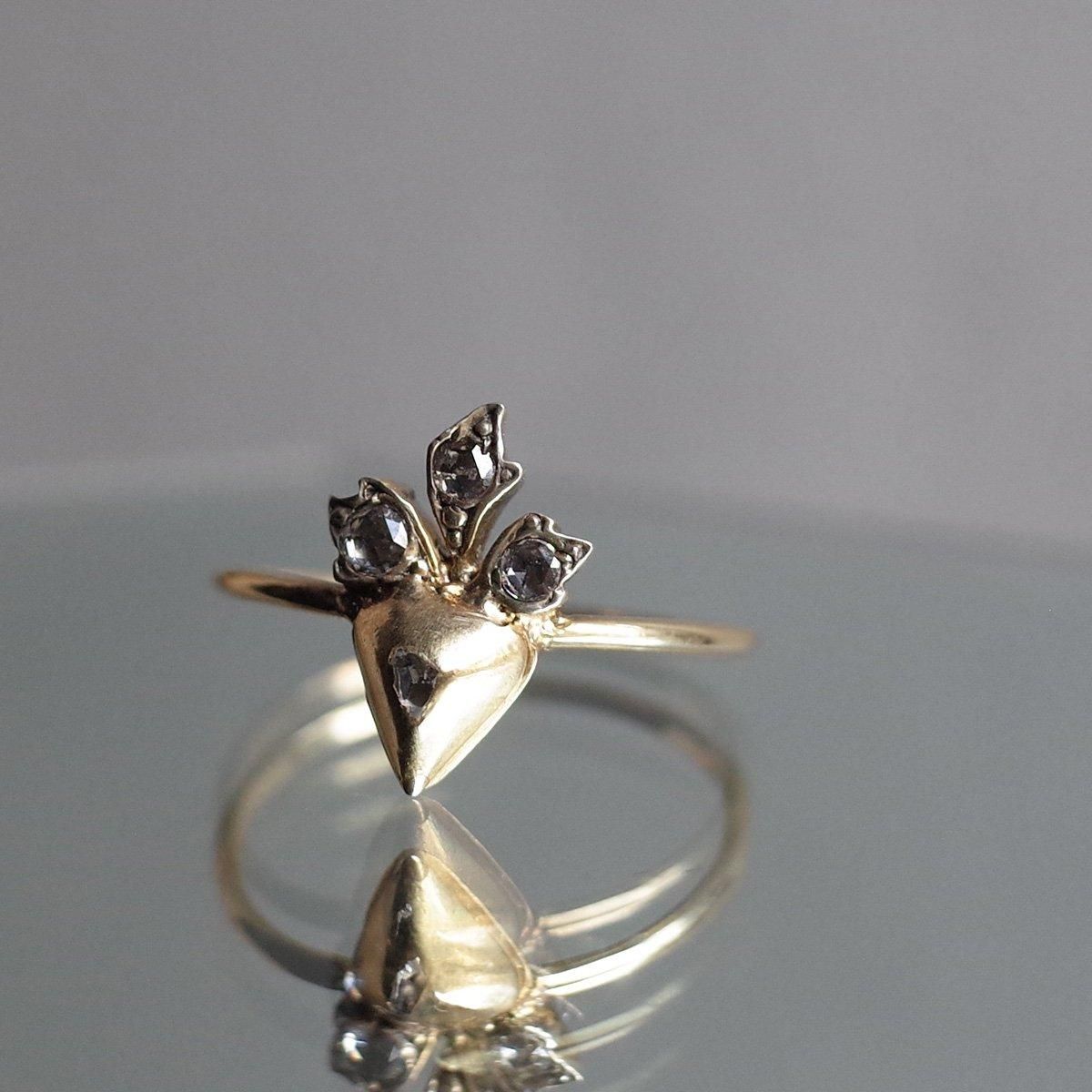 Early Vic. 7KYG Diamond Crowned Heart Ringʥȥꥢ 7KYG  饦 ϡ 󥰡
