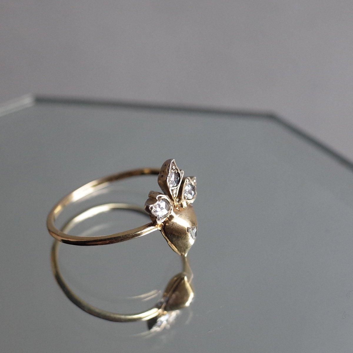 Early Vic. 7KYG Diamond Crowned Heart Ringʥȥꥢ 7KYG  饦 ϡ 󥰡
