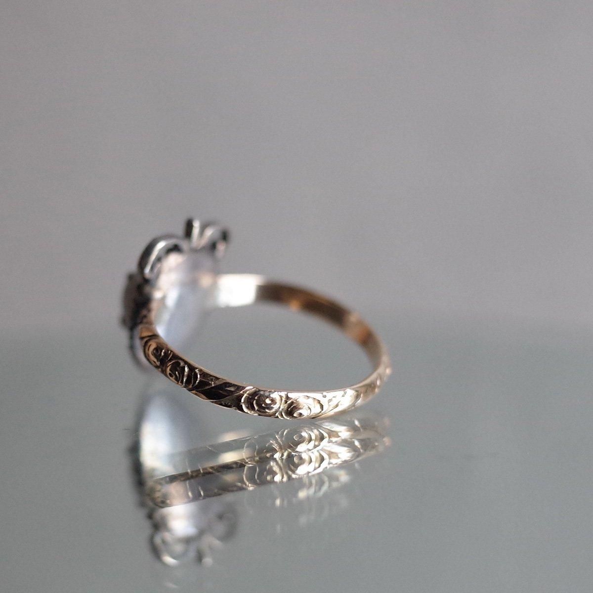 Victorian 18KYG Diamond Mourning Ring（ヴィクトリアン 18KYG
