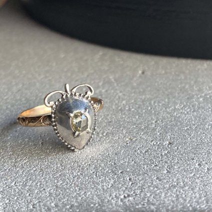Victorian Silver 15KYG Diamond Crowned Heart Ringʥȥꥢ С 15KYG  饦 ϡ 󥰡