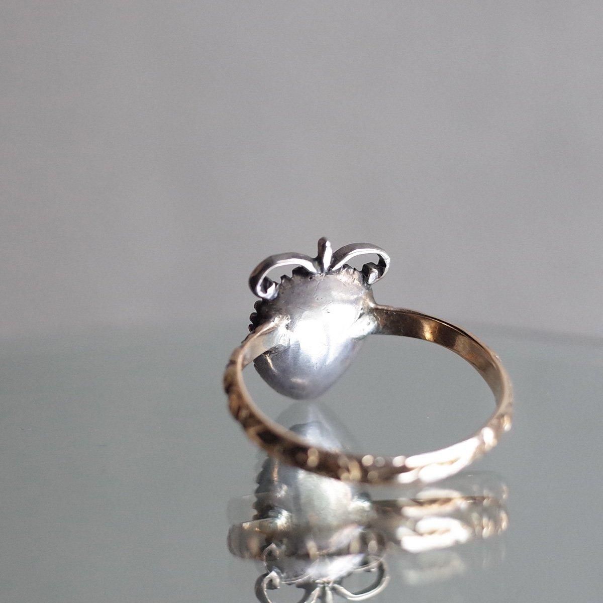 Victorian Silver 15KYG Diamond Crowned Heart Ring Victorian Silver 15KYG Diamond Crowned Heart Ring