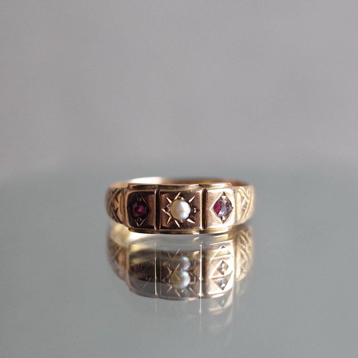 c.1897 - c.1898 15KRG Pearl Ruby Gypsy Ring1897ǯ - 1898ǯ 15KRG ѡ ӡ ץ 󥰡
