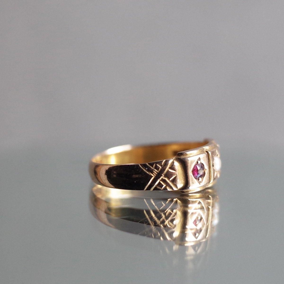 c.1897 - c.1898 15KRG Pearl Ruby Gypsy Ring1897ǯ - 1898ǯ 15KRG ѡ ӡ ץ 󥰡