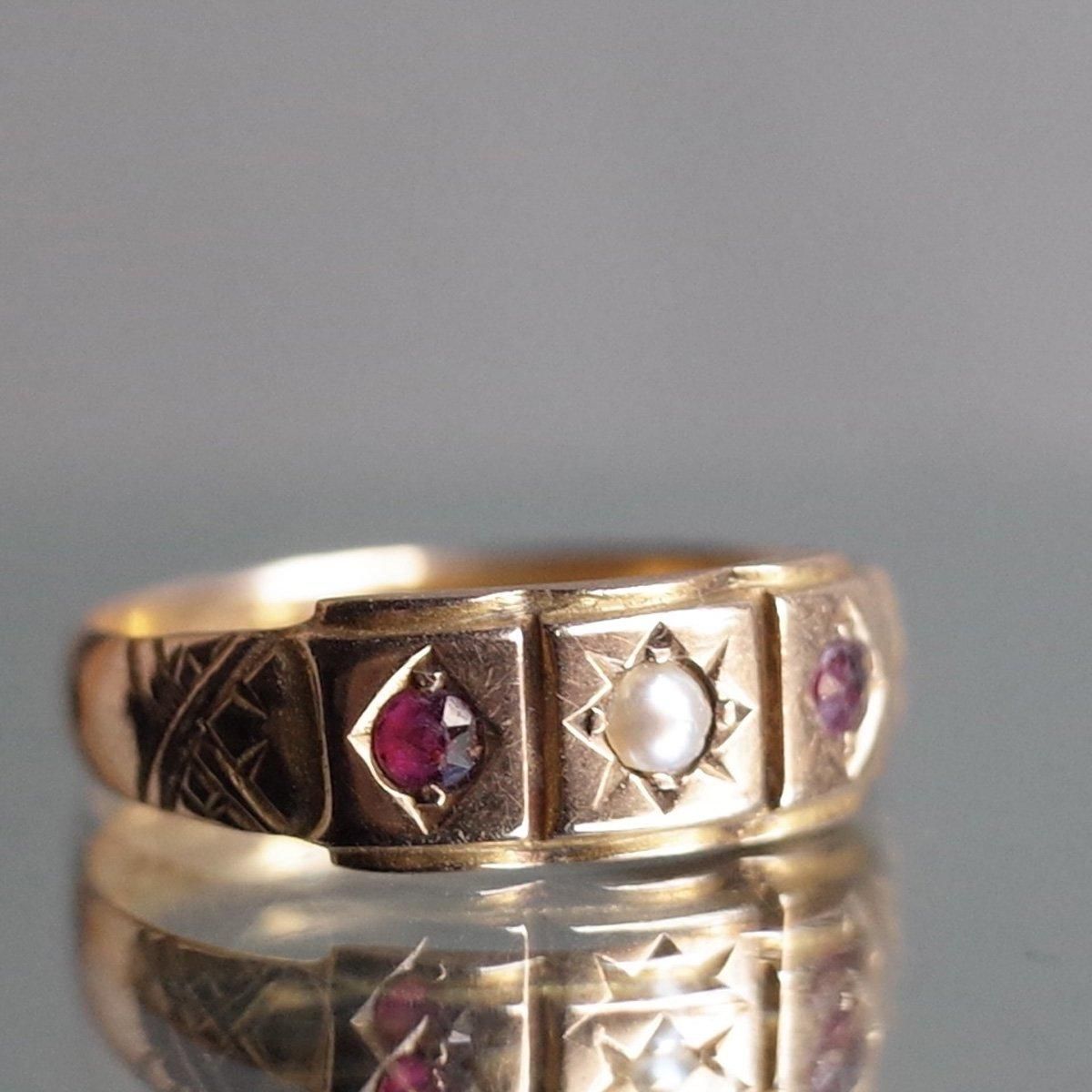c.1897 - c.1898 15KRG Pearl Ruby Gypsy Ring1897ǯ - 1898ǯ 15KRG ѡ ӡ ץ 󥰡