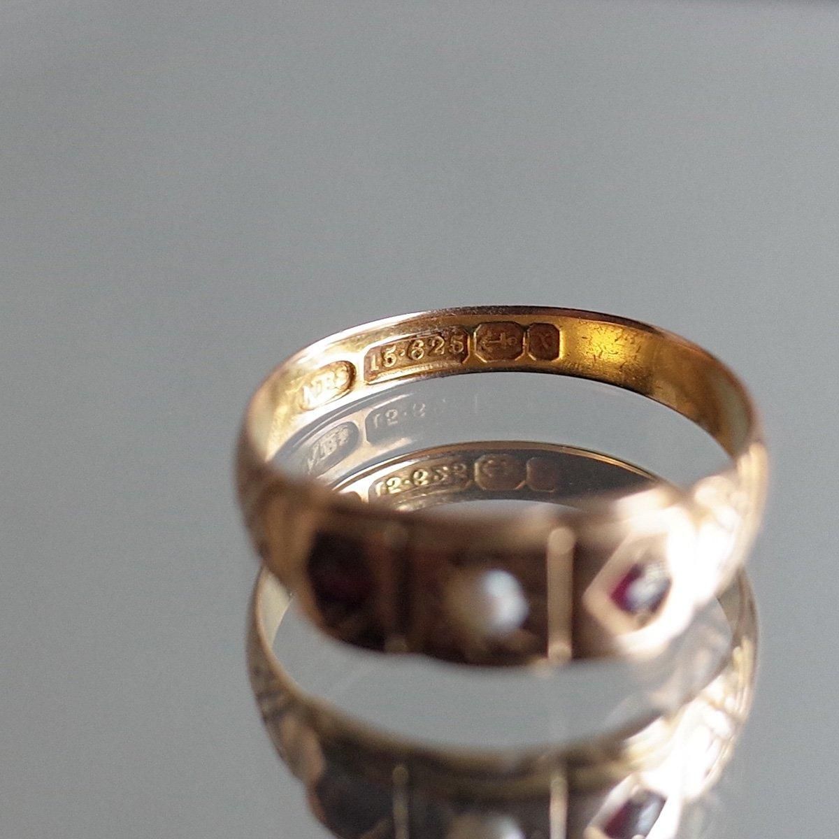 c.1897 - c.1898 15KRG Pearl Ruby Gypsy Ring(1897年 - 1898年 c.1897 - c.1898 15KRG Pearl Ruby Gypsy Ring(1897年 - 1898年