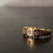  Victorian 18KYG Sapphire Diamond Ring（ヴィクトリアン 18KYG 金無垢 サファイア ダイヤモンド リング）