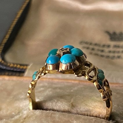 c.1872 15KYG Turquoise Ring（1872年製 15KYG 金無垢 ターコイズ リング）