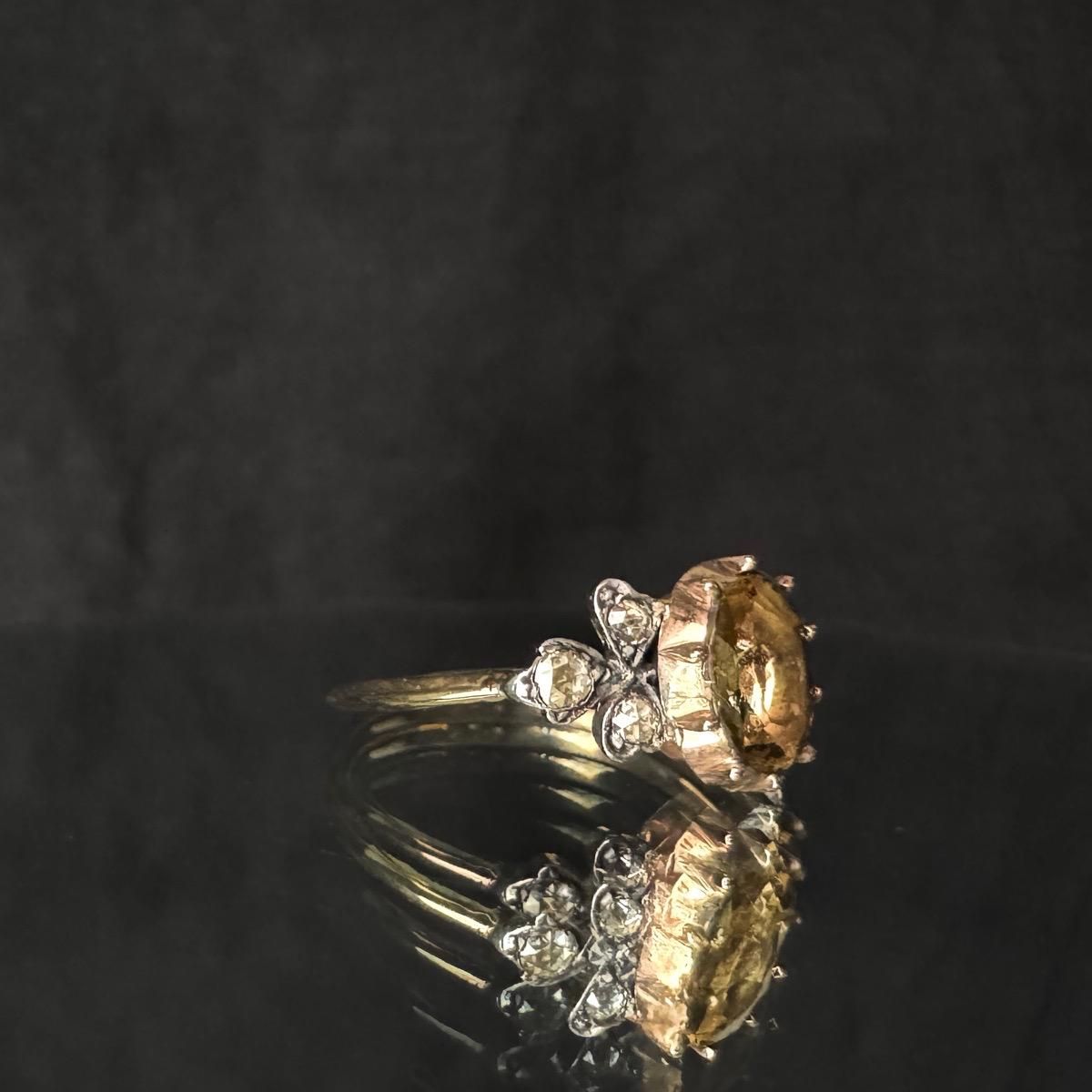 Victorian Topaz Rose Cut Diamond Ring(ヴィクトリアン Victorian Topaz Rose Cut Diamond Ring(ヴィクトリアン