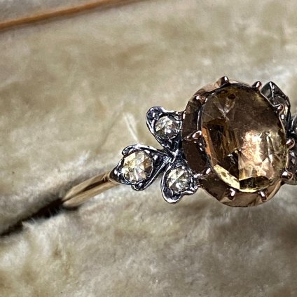  Victorian Topaz Rose Cut Diamond Ring（ヴィクトリアン トパーズ ローズカットダイヤモンド リング）