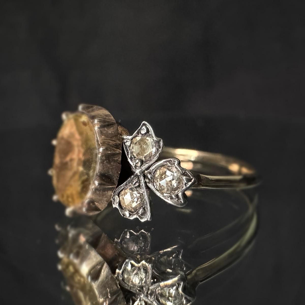  Victorian Topaz Rose Cut Diamond Ringʥȥꥢ ȥѡ åȥ 󥰡