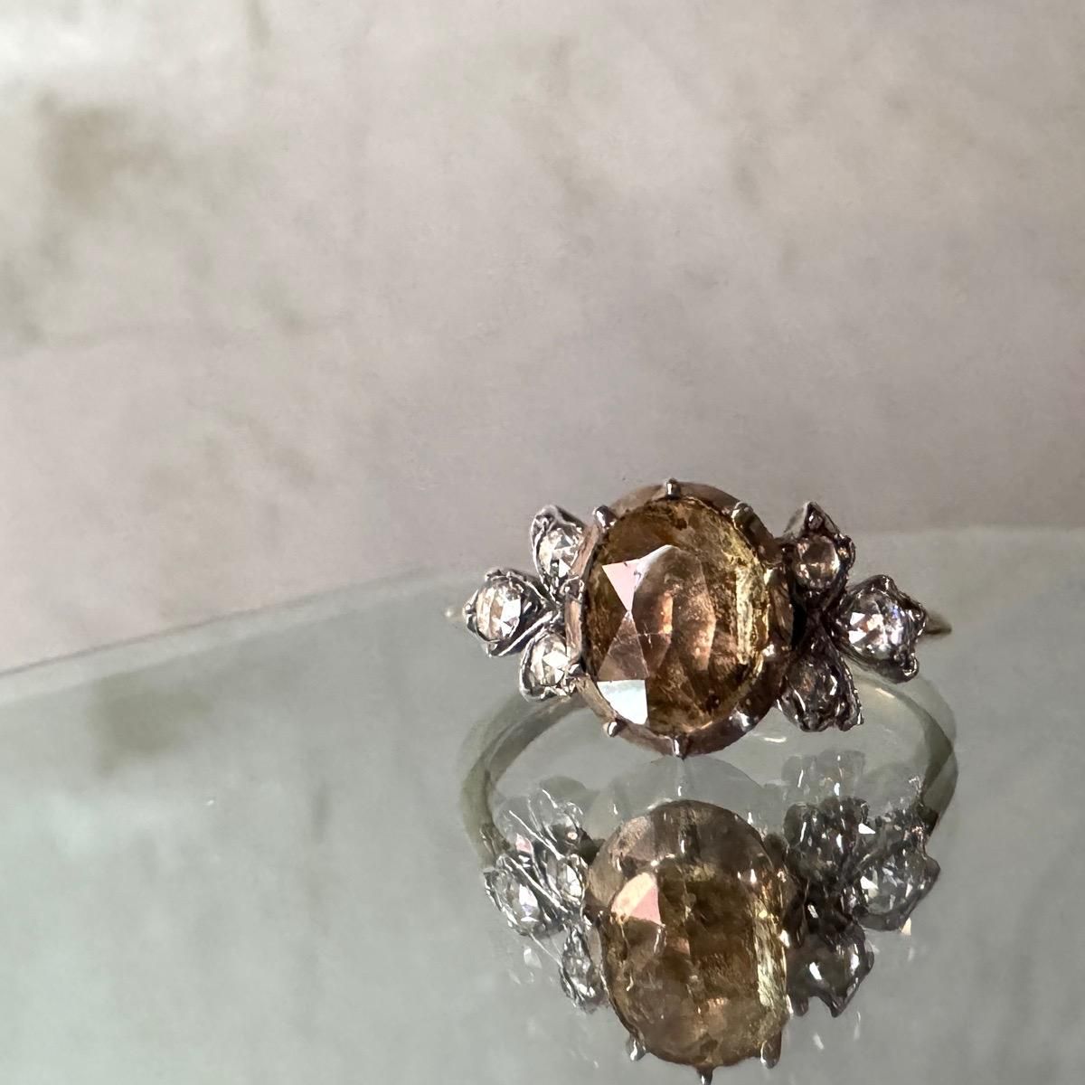  Victorian Topaz Rose Cut Diamond Ringʥȥꥢ ȥѡ åȥ 󥰡