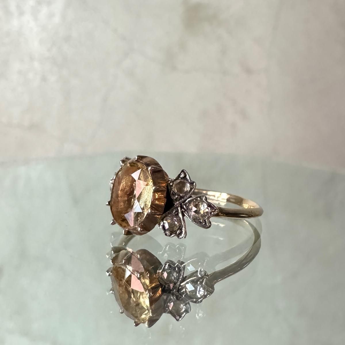 Victorian Topaz Rose Cut Diamond Ring(ヴィクトリアン Victorian Topaz Rose Cut Diamond Ring(ヴィクトリアン