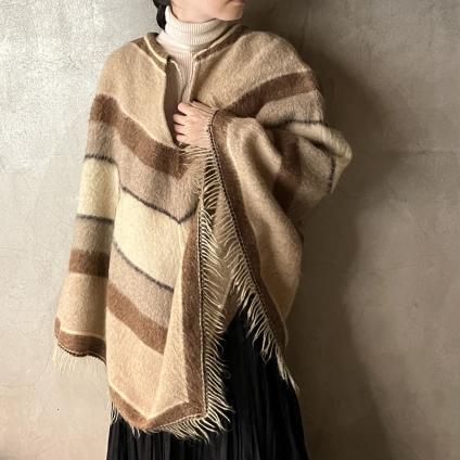 1970's France Deer Design Wool Capeʥե  륱ס