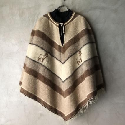 1970's France Deer Design Wool Capeʥե  륱ס