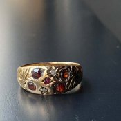 c.1906 - c.1907 18K Garnet Diamond Ring（1906年 - 1907年 18K ガーネット ダイヤモンド リング）