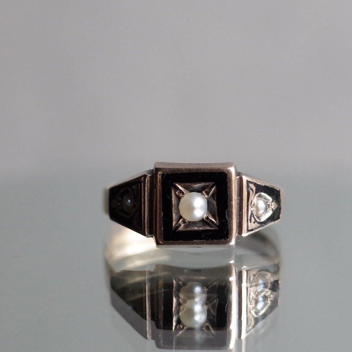 ȥꥢ 6 ʥ ѡ 󥰡Victorian 6K Enamel Pearl Ring