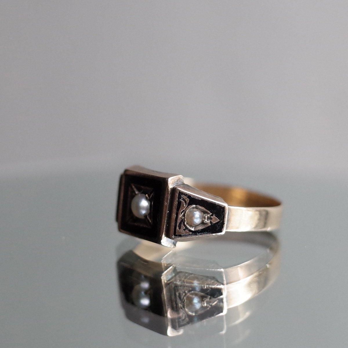 ȥꥢ 6 ʥ ѡ 󥰡Victorian 6K Enamel Pearl Ring