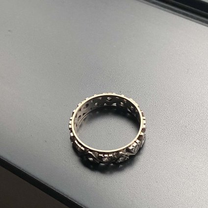 1930's 9K Silver Glass Band Ring 1930ǯ 9K С 饹 Х 󥰡