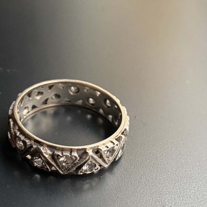 1930's 9K Silver Glass Band Ring 1930ǯ 9K С 饹 Х 󥰡