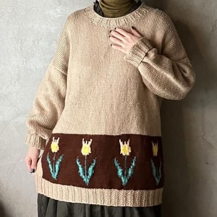 Vintage Tulip Pattern Knitʥơ 塼å ˥åȡ