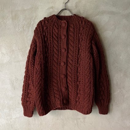 Vintage Brown Knit Cardiganʥơ ֥饦 ˥åȥǥ˥ڥ꡼ ΢