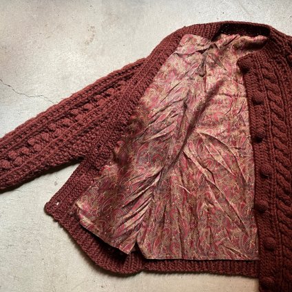 Vintage Brown Knit Cardiganʥơ ֥饦 ˥åȥǥ˥ڥ꡼ ΢