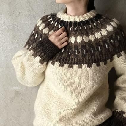 Vintage Fair Isle Knitʥơ ե ˥åȡBrown