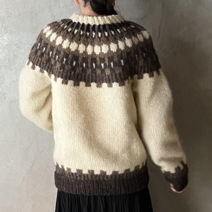 Vintage Fair Isle Knitʥơ ե ˥åȡBrown