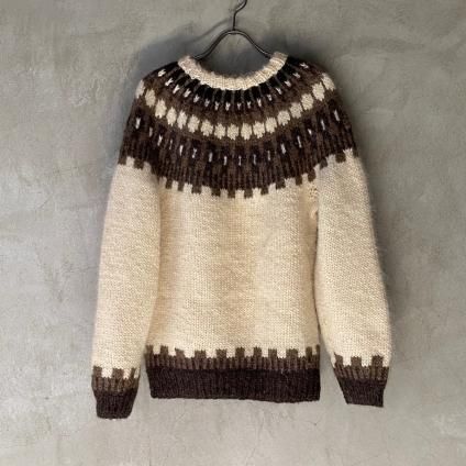 Vintage Fair Isle Knitʥơ ե ˥åȡBrown