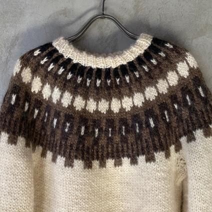 Vintage Fair Isle Knitʥơ ե ˥åȡBrown