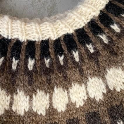 Vintage Fair Isle Knitʥơ ե ˥åȡBrown