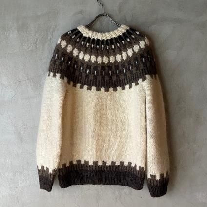 Vintage Fair Isle Knitʥơ ե ˥åȡBrown