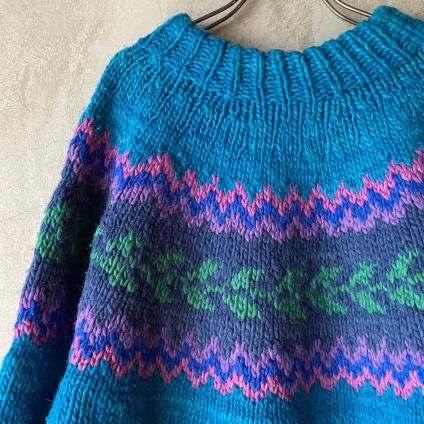 Vintage Nordic Pattern Oversized Hand Knitʥơ Υǥå С ˥åȡ