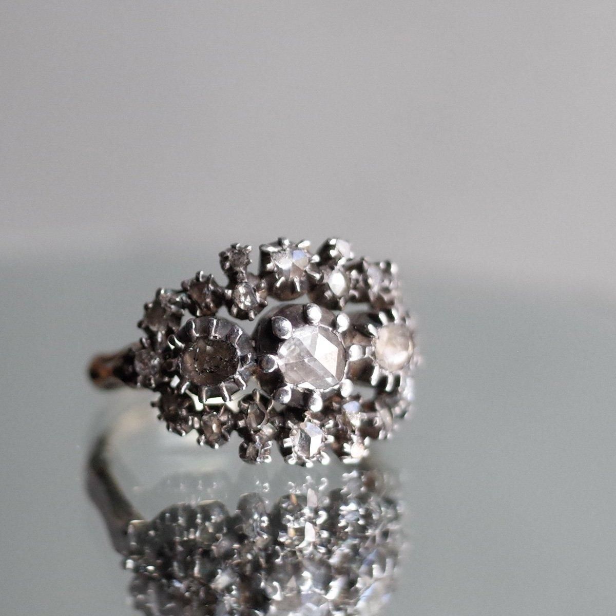 ヴィクトリアン 10金 シルバー ダイヤモンド リング（Victorian