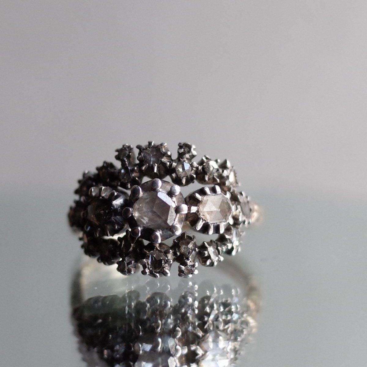 ȥꥢ 10 С  󥰡Victorian 10KYG Silver Diamond Ring