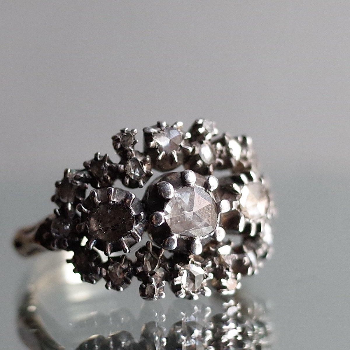 ȥꥢ 10 С  󥰡Victorian 10KYG Silver Diamond Ring