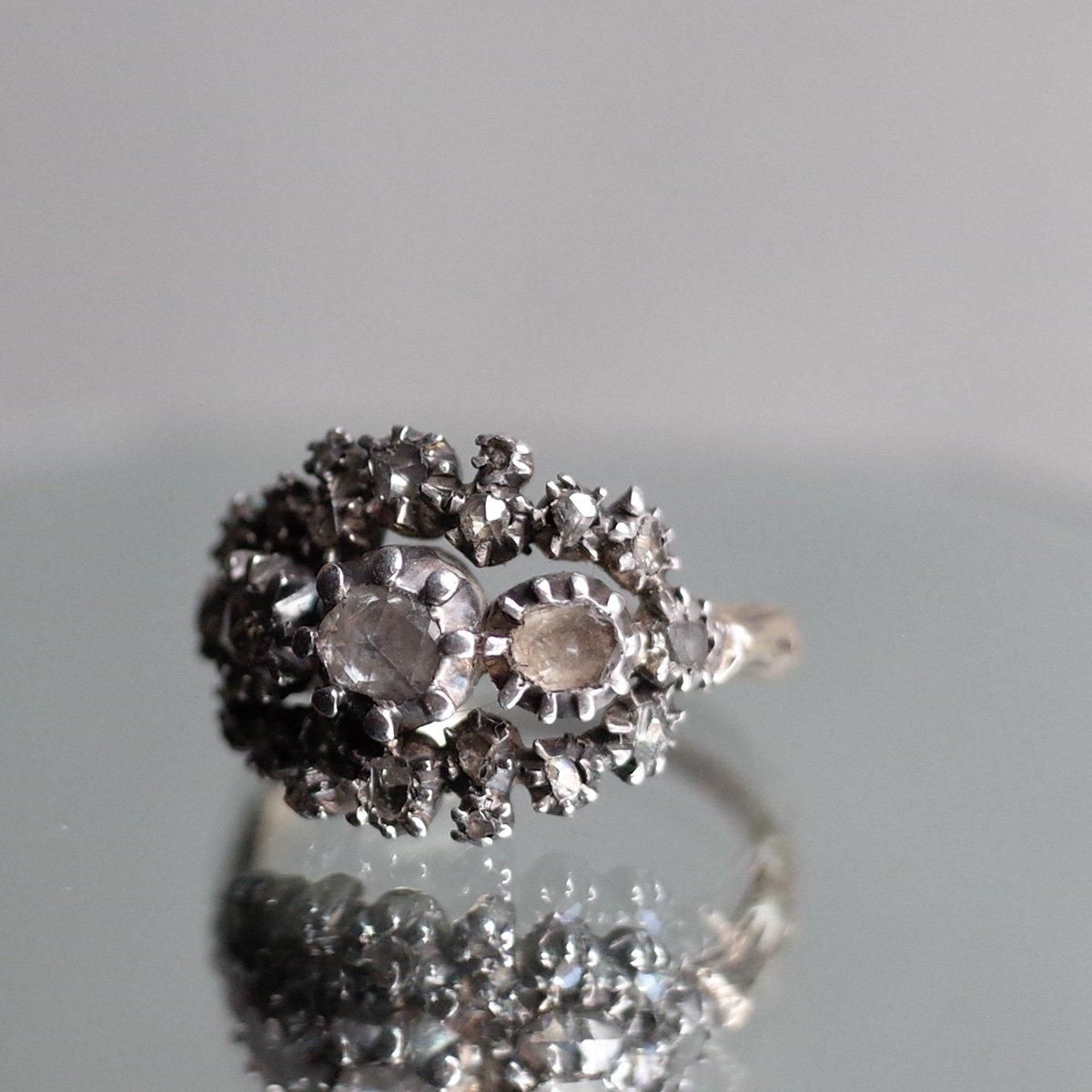 ȥꥢ 10 С  󥰡Victorian 10KYG Silver Diamond Ring